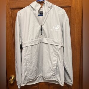 New Balance Light Gray Half-Zip Pullover Jacket. Sz L. NWT